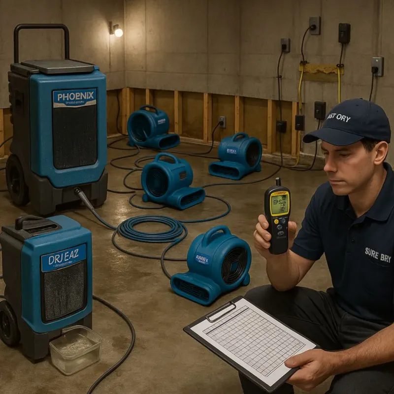 Structural Drying and Dehumidification process in Camano, WA